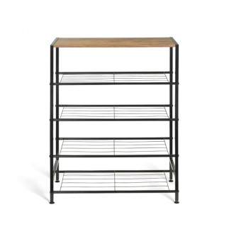 Μεταλλική Παπουτσοθήκη με 4 Ράφια Elize 63 x 30 x 80 cm Idomya 30087305