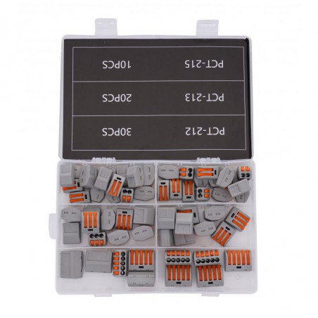 Σετ Κλέμμες Καλωδίων με Κλιπς 60 τμχ Kraft&Dele KD-10496
