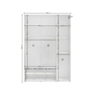 Παιδική ντουλάπα MW-1002 (1.40 x 2.02 x 53) cm