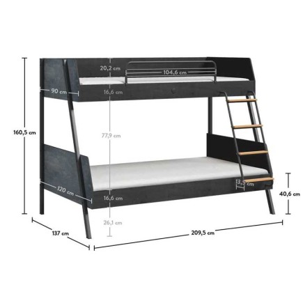 Παιδική κουκέτα DM-1403 (0.90Χ2.00) (1.20Χ2.00)