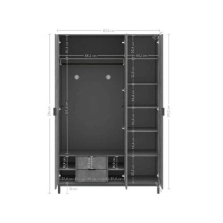 Παιδική ντουλάπα 3 φύλλα SG-1002 (1.37 X 2.14 X 0.59) cm