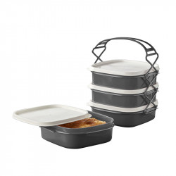 Πλαστικό Φαγητοδοχείο - Lunch Box 4 Επιπέδων 20 x 19 x 25.5 cm Herzberg HG-L765