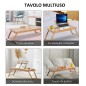 HOMCOM Πτυσσόμενο και ανακλινόμενο Τραπέζι Η/Υ με Συρτάρι, 72x35x22-30, Χρώμα ξύλου 923-004