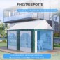 Σκηνή Outsunny Garden Party για έως 12 άτομα με διπλή είσοδο, μανταλάκια και σχοινιά, 400x295x285 cm 84C-371V00GN