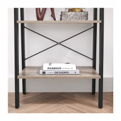 Μεταλλική Βιβλιοθήκη με 4 Ράφια 56 x 34 x 137.5 cm Χρώματος Γκρι VASAGLE LLS44MB