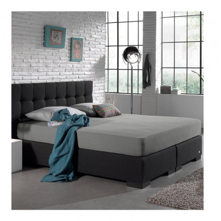 Μονό Σεντόνι Dubbel Jersey με Λάστιχο 80 x 220 x 30 cm Χρώματος Γκρι Dreamhouse 8717703801781