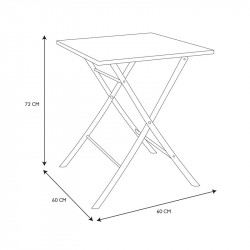 Μεταλλικό Πτυσσόμενο Τραπέζι Εξωτερικού Χώρου 60 x 60 x 72 cm Home Deco Factory HDO7238
