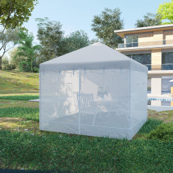 Outsunny 3x3 Nylon Gazebo Wall, Σετ 3 τεμαχίων κουνουπιέρα με 6 παράθυρα και πόρτα με φερμουάρ, 300Lx195cm 84C-410V00WT