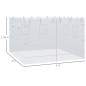 Outsunny 3x3 Nylon Gazebo Wall, Σετ 3 τεμαχίων κουνουπιέρα με 6 παράθυρα και πόρτα με φερμουάρ, 300Lx195cm 84C-410V00WT