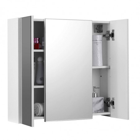 Καθρέπτης Μπάνιου με Ντουλάπι 60 x 15 x 55 cm VASAGLE BBK22WT