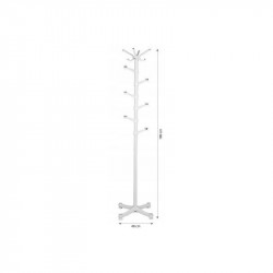 Μεταλλικός Καλόγερος 48 x 180 cm Χρώματος Λευκό ModernHome YLT-0610-White