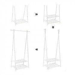 Μεταλλική Κρεμάστρα Ρούχων Δαπέδου 87.5 x 41 x 155 cm Χρώματος Λευκό Songmics HSR05W