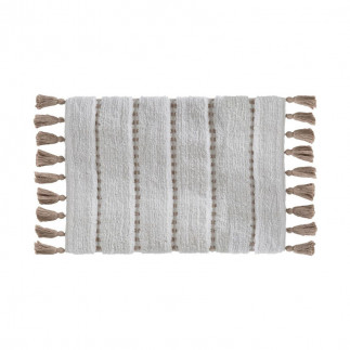 Βαμβακερό Χαλάκι Μπάνιου με Pompom 75 x 50 x 1 cm Χρώματος Taupe 5Five Simply Smart 174631A