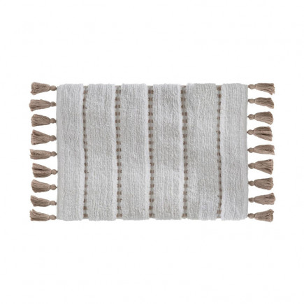 Βαμβακερό Χαλάκι Μπάνιου με Pompom 75 x 50 x 1 cm Χρώματος Taupe 5Five Simply Smart 174631A