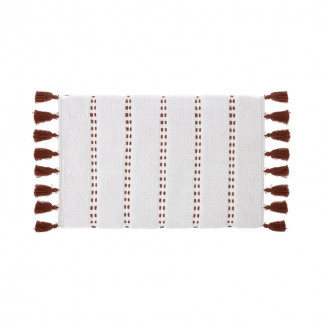 Βαμβακερό Χαλάκι Μπάνιου με Pompom 75 x 50 x 1 cm Χρώματος Κεραμιδί 5Five Simply Smart 174631E