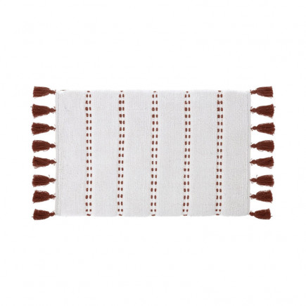 Βαμβακερό Χαλάκι Μπάνιου με Pompom 75 x 50 x 1 cm Χρώματος Κεραμιδί 5Five Simply Smart 174631E