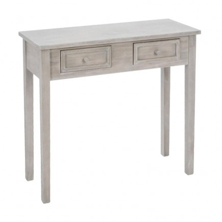 Ξύλινη Κονσόλα με 2 Συρτάρια 80 x 30 x 76 cm Χρώματος Καφέ Ανοιχτό Atmosphera 102216C