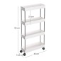 Μεταλλικό Τρόλεϊ Κουζίνας με 4 Ράφια 40 x 12.5 x 86 cm Songmics KSC08WT