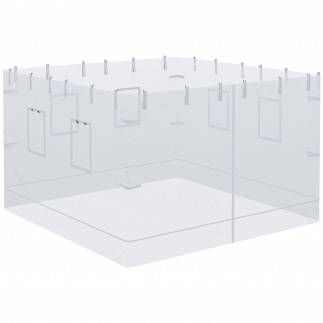 Outsunny 3x3 Nylon Gazebo Wall, Σετ 3 τεμαχίων κουνουπιέρα με 6 παράθυρα και πόρτα με φερμουάρ, 300Lx195cm 84C-410V00WT