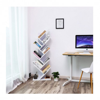 Ξύλινη Βιβλιοθήκη με 8 Ράφια 50 x 25 x 141.5 cm Χρώματος Λευκό VASAGLE LBC11WTV1