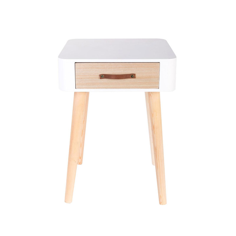 Ξύλινο Κομοδίνο με 1 Συρτάρι 35 x 35 x 48 cm Χρώματος Λευκό Home Deco Factory HD3739 Ξύλινο Κομοδίνο με 1 Συρτάρι 35 x 35 x 48 cm Χρώματος Λευκό Home Deco Factory HD3739