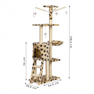 Δέντρο Γάτας - Ονυχοδρόμιο 54.5 x 39.5 x 138.5 cm Χρώματος Μπεζ ModernHome DRAPAK01-Leo/Beige