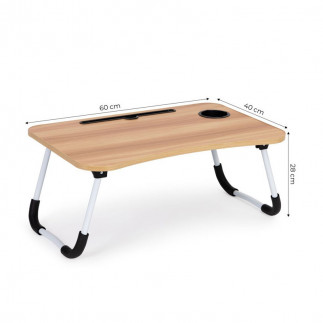 Πτυσσόμενο Τραπεζάκι για Laptop 60 x 40 x 28 cm Χρώματος Καφέ Ανοιχτό ModernHome PJJLT0001-01