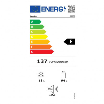 Ηλεκτρικό Mini Ψυγείο 107 Lt Cecotec Bolero CoolMarket TT 107 Black CEC-02675
