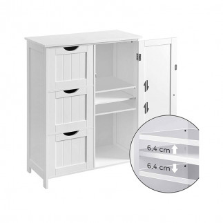 Ντουλάπι Μπάνιου με 3 Συρτάρια 60 x 30 x 81 cm VASAGLE BBC49WT