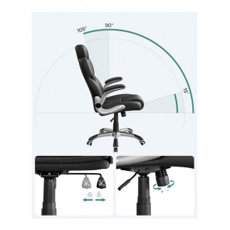 Διευθυντική Καρέκλα Γραφείου 70 x 75 x 119-137 cm Songmics OBG65BK