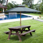 Ομπρέλα Outsunny Garden 3x3m με 8 μπαστούνια μπαμπού και κάλυμμα αντηλιακού 2 επιπέδων, γκρι 840-026CG