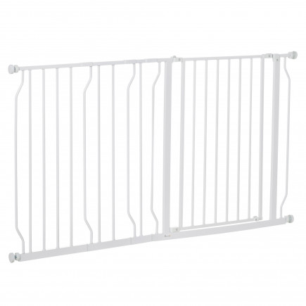 PawHut Safety Gate for Dogs Επεκτάσιμη από 75-145cm, από ατσάλι και ABS