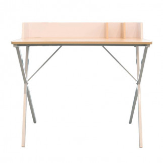 Μεταλλικό Γραφείο με Ξύλινη Επιφάνεια 90 x 50 x 84 cm Χρώματος Λευκό Home Deco Factory HD6423