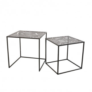 Σετ Μεταλλικά Βοηθητικά Τραπέζια Nesting 40 x 40 x 40 cm 2 τμχ Home Deco Factory HD6580