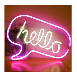 Διακοσμητικό Φωτιστικό Neon Hello 43 x 2 x 31 cm Home Deco Factory LA10425