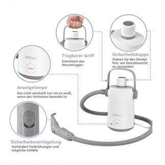 Ατμοκαθαριστής Χειρός 1000 W Costway ES10340DE-GR