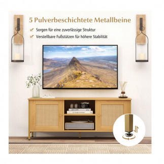 Ξύλινο Έπιπλο Τηλεόρασης 120 x 40 x 48 cm Costway HV10508OA