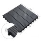 Outsunny Garden Tiles Interlocking Σετ 11 πλακάκια πλακοστρώσεων κήπου εξωτερικού χώρου, γκρι, 30x30x2,2cm 844-214GY