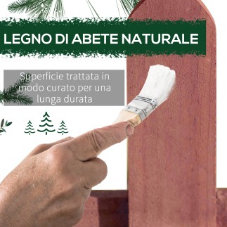 Σετ Ξύλινη Μπορντούρα Κήπου 60 x 1 x 34 cm 12 τμχ Χρώματος Καφέ Ανοιχτό Outsunny 844-463