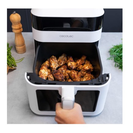 Ψηφιακή Φριτέζα Αέρος Χωρίς Λάδι 6 Lt 1300 W Χρώματος Λευκό Cecofry Experience Window 6000 Cecotec CEC-04998