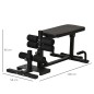 HOMCOM 3 σε 1 Squat Machine με ρυθμιζόμενο ύψος και ανακλινόμενο ατσάλινο πάγκο, 100x58x46cm - Μαύρο A91-182BK