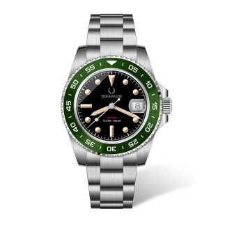 Ρολόι με Μεταλλικό Μπρασελέ Unisex Diver Cave Steinmaster Πράσινο 030026