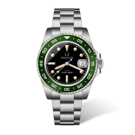 Ρολόι με Μεταλλικό Μπρασελέ Unisex Diver Cave Steinmaster Πράσινο 030026