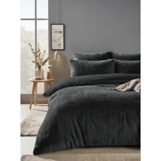 Παπλωματοθήκη Teddy Fur Χρώματος Ανθρακί 240x220cm SLEEPTIME 8720578100415