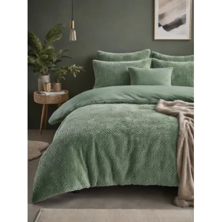 Παπλωματοθήκη Teddy Fur Χρώματος Πράσινο  240 x 220 SLEEPTIME 8720578100446