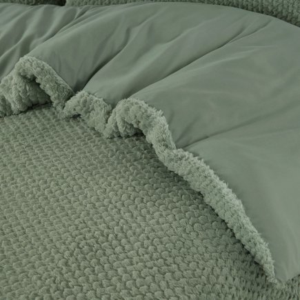 Παπλωματοθήκη Teddy Fur Χρώματος Πράσινο 240 x 220 SLEEPTIME 8720578100446