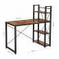 Μεταλλικό Γραφείο με 4 Ράφια 120 x 60 x 120 cm VASAGLE LWD48X Μεταλλικό Γραφείο με 4 Ράφια 120 x 60 x 120 cm VASAGLE LWD48X