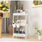 Τρόλεϊ Κουζίνας 3 Επιπέδων με Ρόδες 42 x 29 x 83 cm Λευκό JZ10202WH Costway