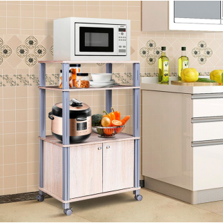 Τρόλεϊ Κουζίνας με Ράφια και Ρόδες 60 x 40 x 98 εκ. HW60180OA Costway