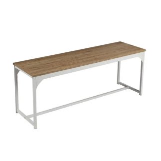 Ξύλινος Πάγκος με Λευκή Μεταλλική Βάση 120x35x46 cm Urban Living 151248